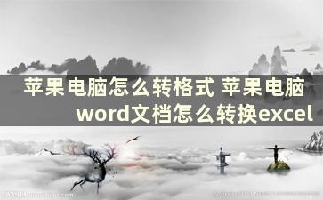 苹果电脑怎么转格式 苹果电脑word文档怎么转换excel